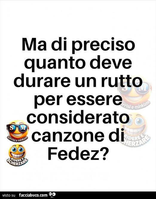 Ma di preciso quanto deve durare un rutto per essere considerato canzone di fedez?