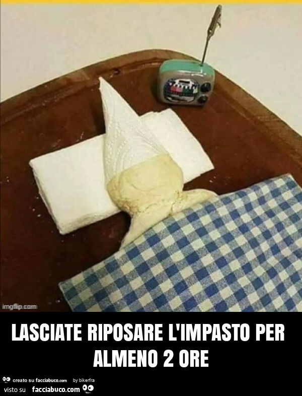 Lasciate riposare l'impasto per almeno 2 ore