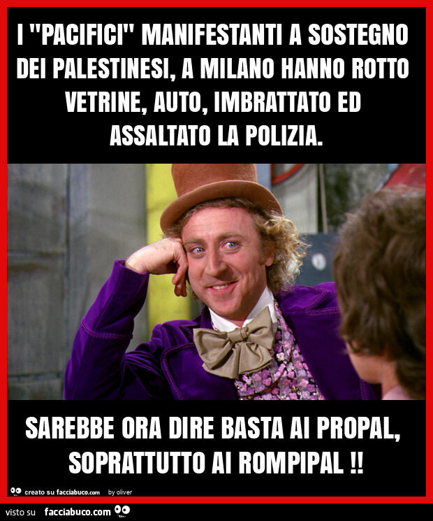 I "pacifici" manifestanti a sostegno dei palestinesi, a milano hanno rotto vetrine, auto, imbrattato ed assaltato la polizia. Sarebbe ora dire basta ai propal, soprattutto ai rompipal