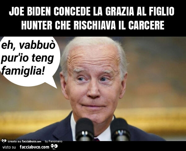 Joe biden concede la grazia al figlio hunter che rischiava il carcere