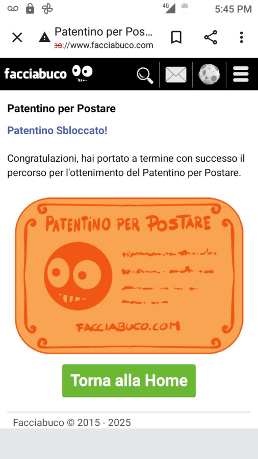 Appena preso patentino facciabuco