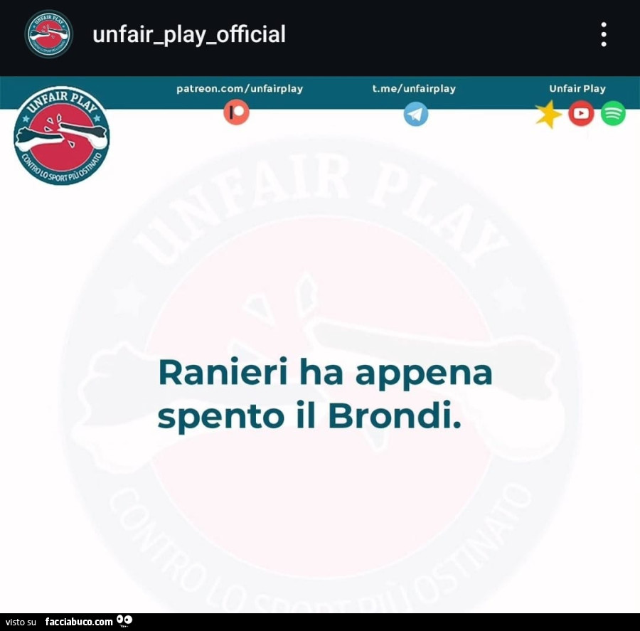 Ranieri ha appena spento il brondi