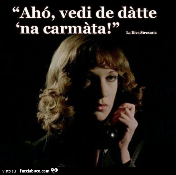 Aho, vedi de dàtte 'na carmàta