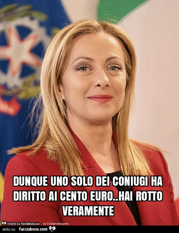 Dunque uno solo dei coniugi ha diritto ai cento euro. Hai rotto veramente