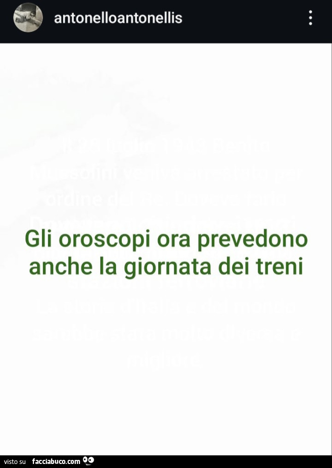 Gli oroscopi ora prevedono anche la giornata dei treni