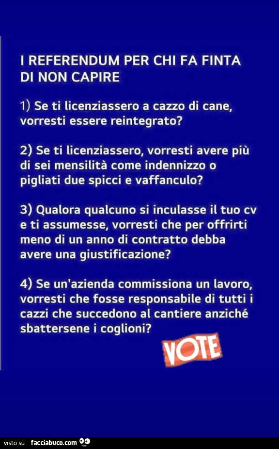 I referendum per chi fa finta di non capire