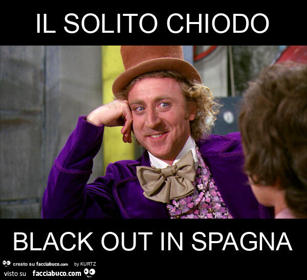 Il solito chiodo black out in spagna