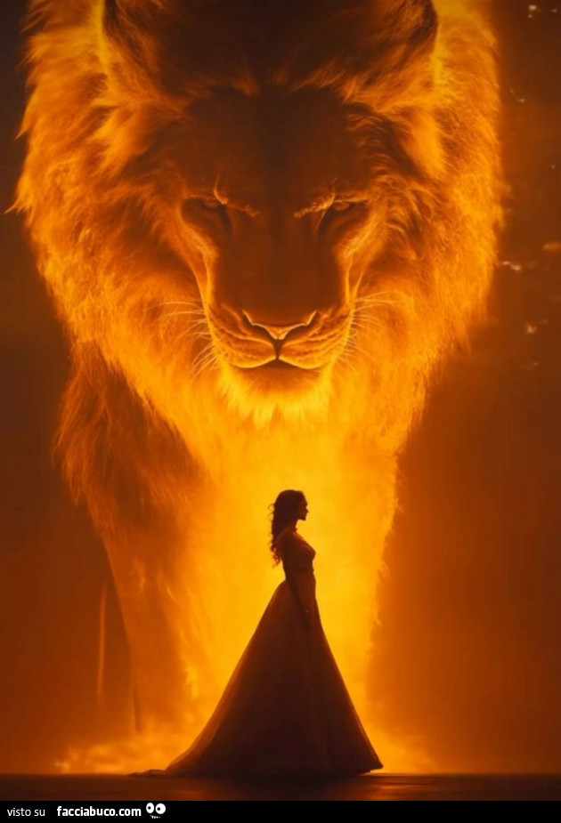 Leone e donna