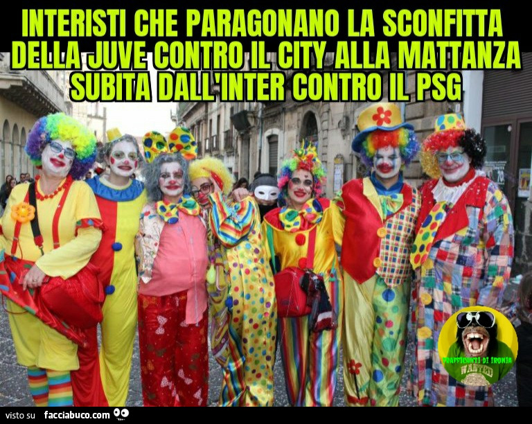 Interisti che paragonano la sconfitta della Juve contro il city alla mattanza subita