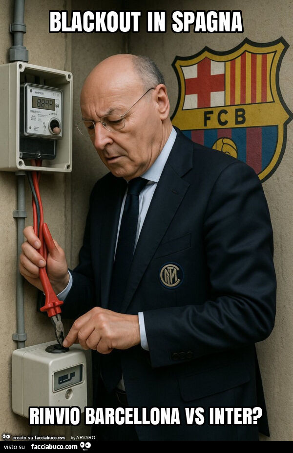 Blackout in spagna rinvio barcellona vs inter?