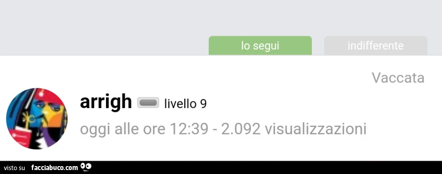 Arrigh non mi segue