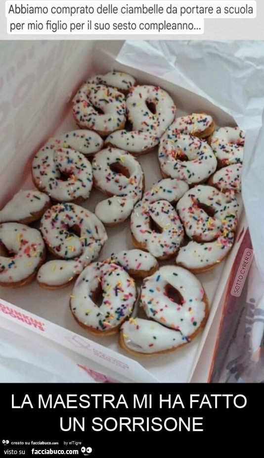 La maestra mi ha fatto un sorrisone