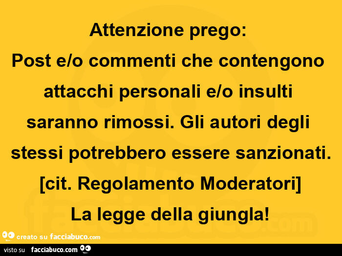 Attenzione prego: post e/o commenti che contengono attacchi personali elo insulti saranno rimossi. Gli autori degli stessi potrebbero essere sanzionati