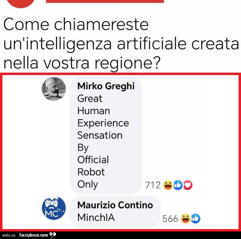 Come chiamereste un'intelligenza artificiale creata nella vostra regione? MinchIA