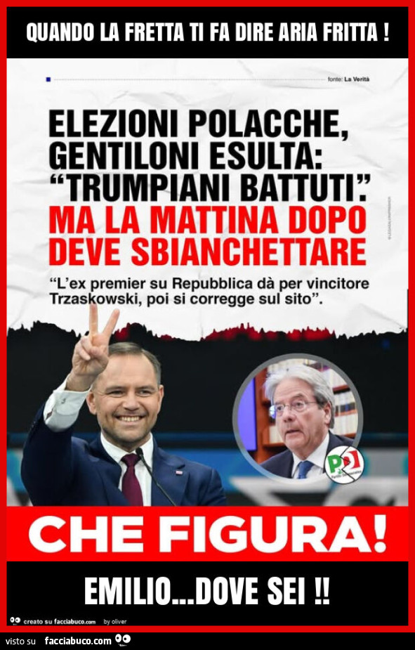 Quando la fretta ti fa dire aria fritta! Emilio… dove sei