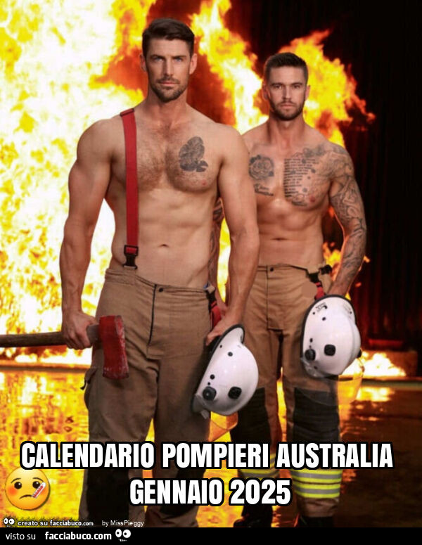 Calendario pompieri australia gennaio 2025