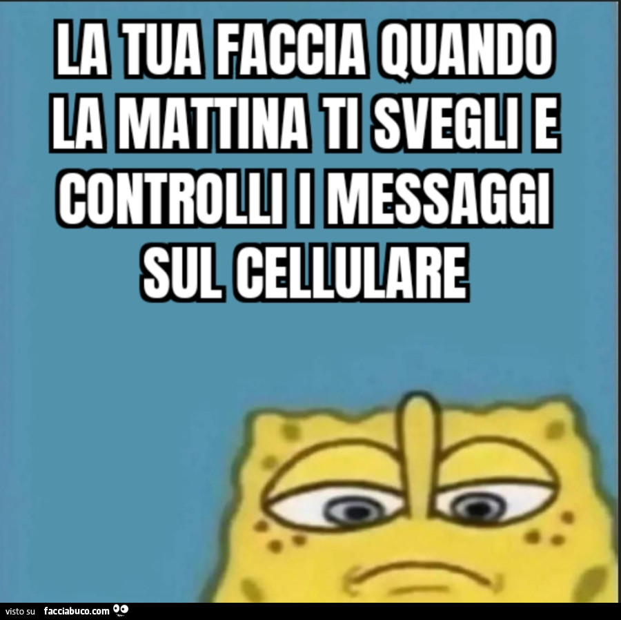La tua faccia quando la mattina ti svegli e controlli i messaggi sul cellulare