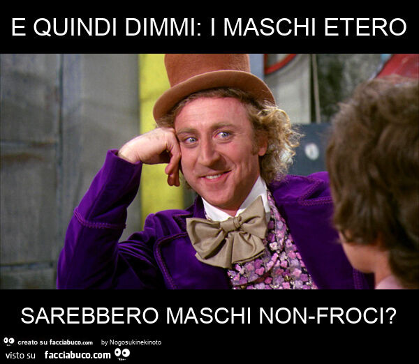 E quindi dimmi: i maschi etero sarebbero maschi non-froci?