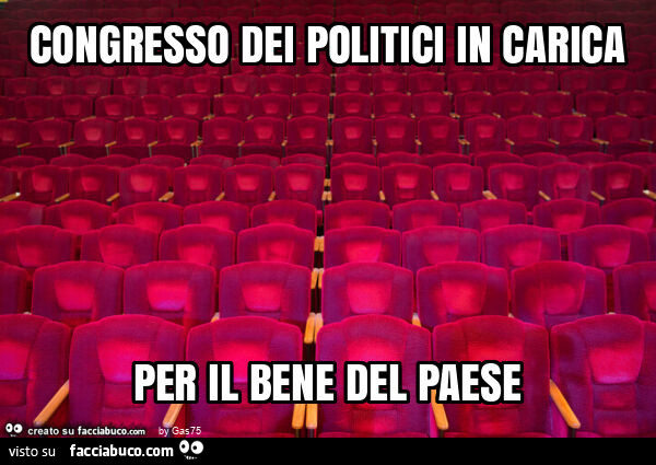 Congresso dei politici in carica per il bene del paese