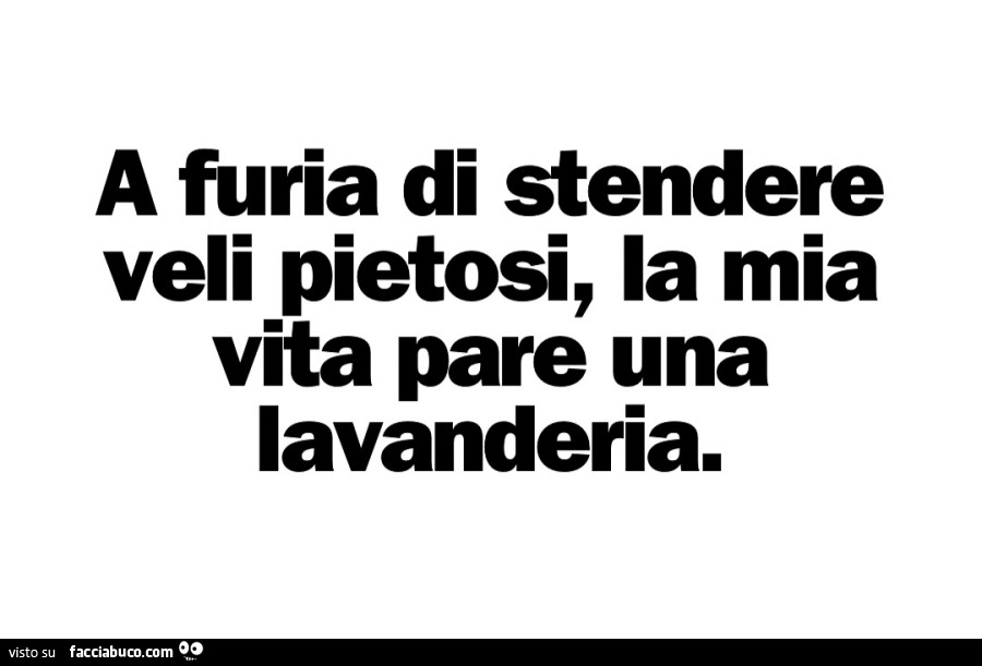 A furia di stendere veli pietosi, la mia vita pare una lavanderia