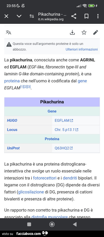 La pikachurina, conosciuta anche come agrinl ed egflam, è una proteina che nell'uomo è codificata dal gene hugo locus uniprot pikachurina