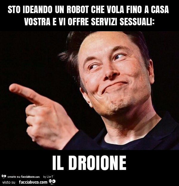 Sto ideando un robot che vola fino a casa vostra e vi offre servizi sessuali: il droione