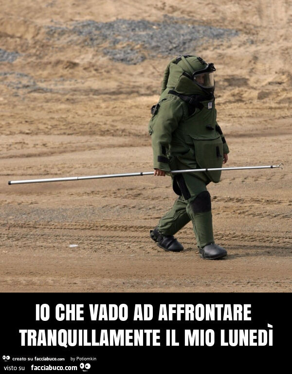 Io che vado ad affrontare tranquillamente il mio lunedì