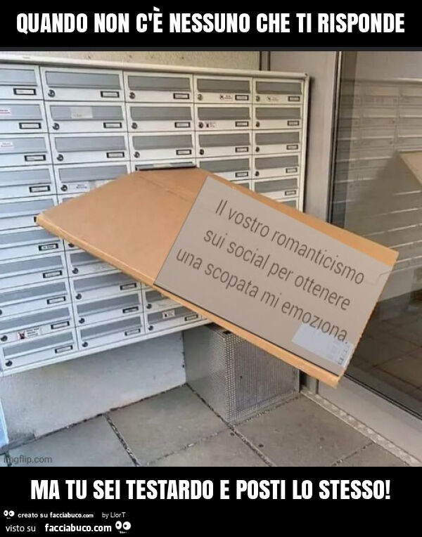 Quando non c'è nessuno che ti risponde ma tu sei testardo e posti lo stesso