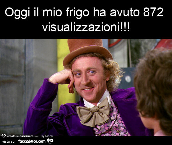 Oggi il mio frigo ha avuto 872 visualizzazioni