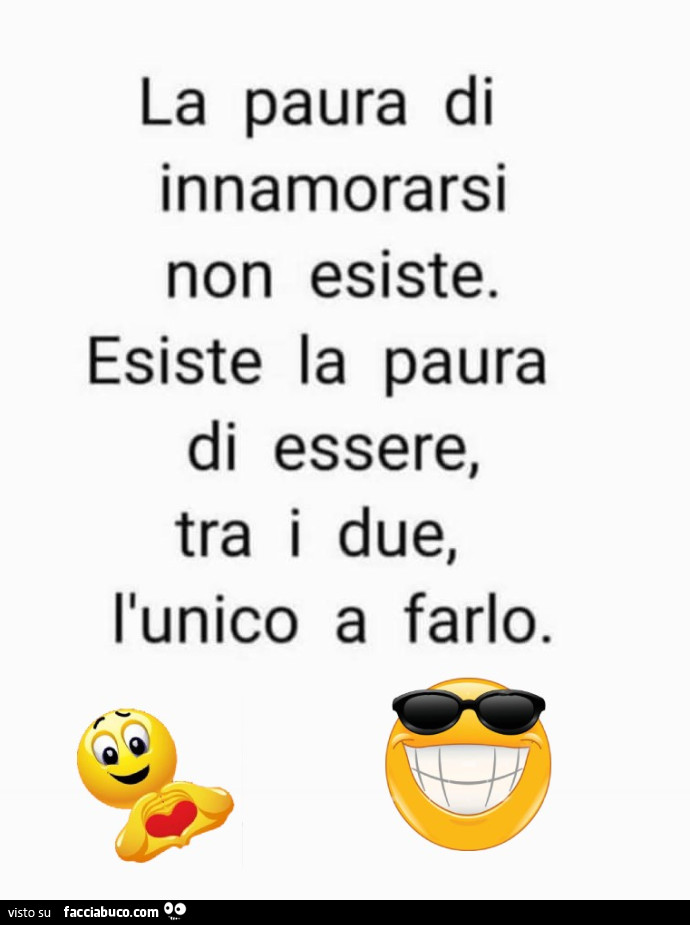 La paura di innamorarsi non esiste. Esiste la paura di essere, tra i due, l'unico a farlo