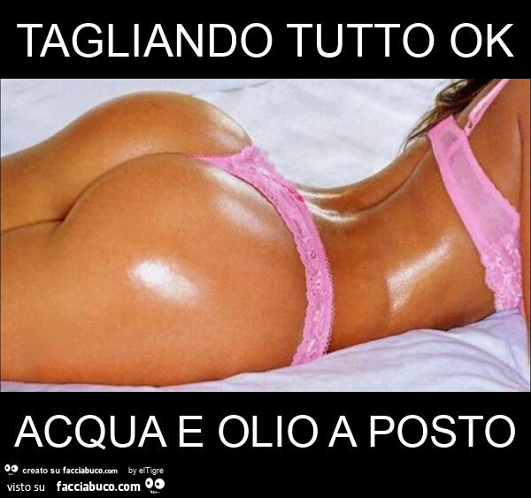 Tagliando tutto ok acqua e olio a posto