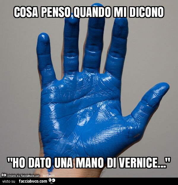 Cosa penso quando mi dicono "ho dato una mano di vernice… "