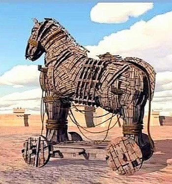 Trump Los Angeles cavallo troia