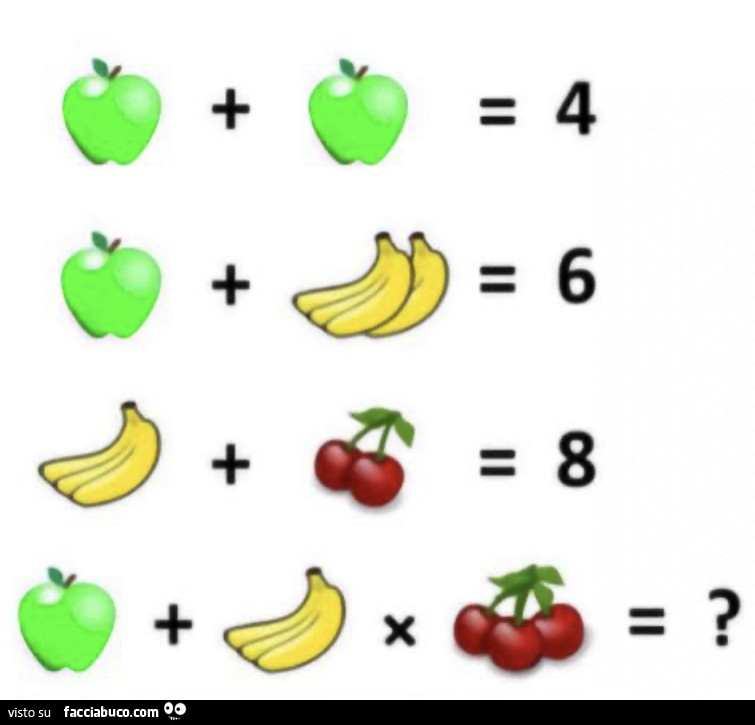 Giochino matematico con la frutta