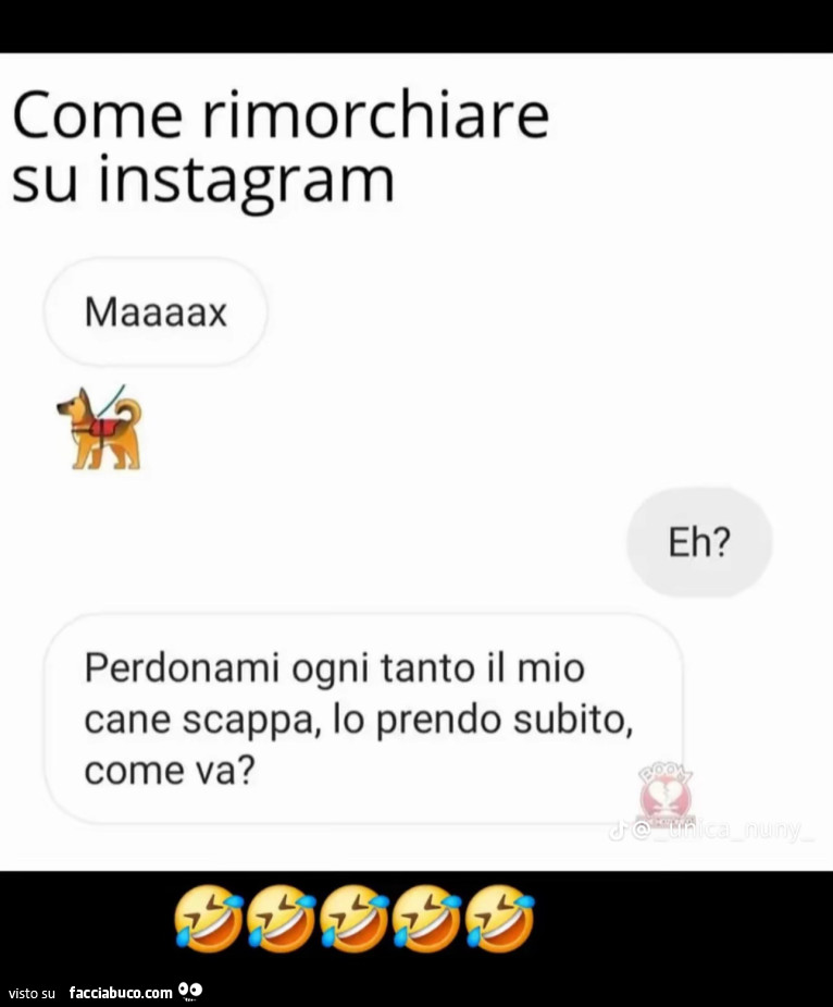 Come rimorchiare su instagram. Maaaax. Eh? Perdonami ogni tanto il mio cane scappa, lo prendo subito, come va?