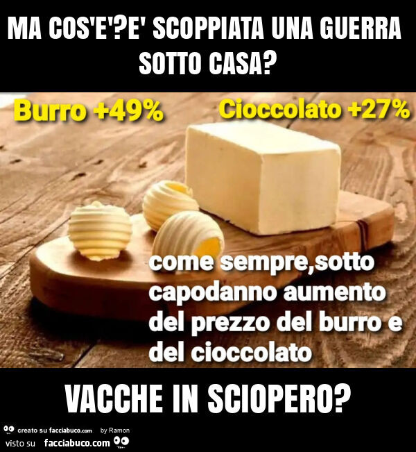 Ma cos'è? È Scoppiata una guerra sotto casa? Vacche in sciopero?