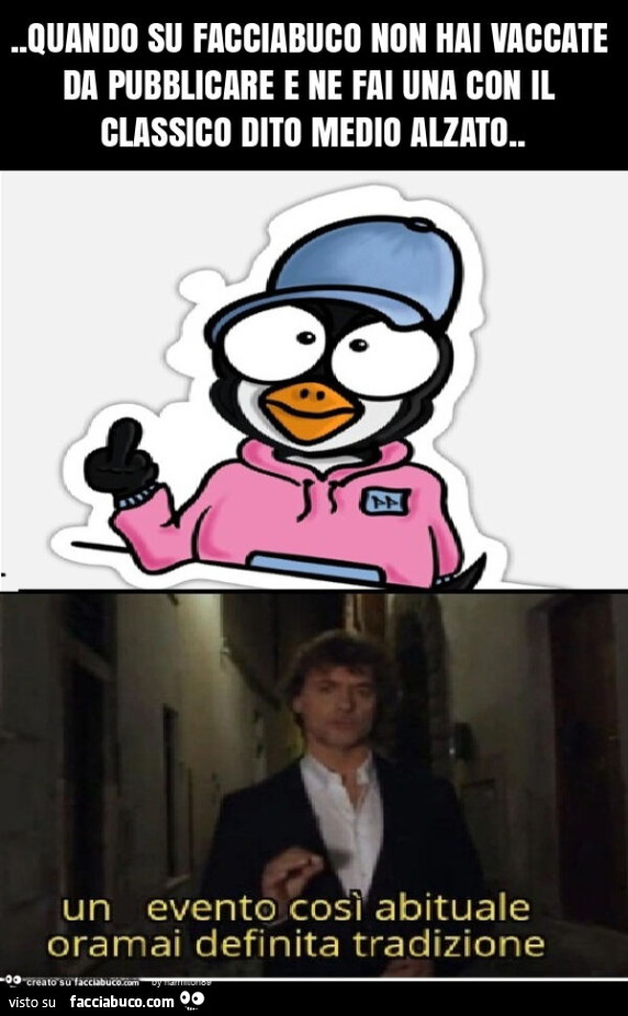 Quando su facciabuco non hai vaccate da pubblicare e ne fai una con il classico dito medio alzato