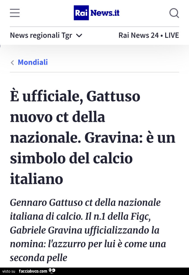 È ufficiale, Gattuso nuovo ct della nazionale. Gravina: è un simbolo del calcio italiano