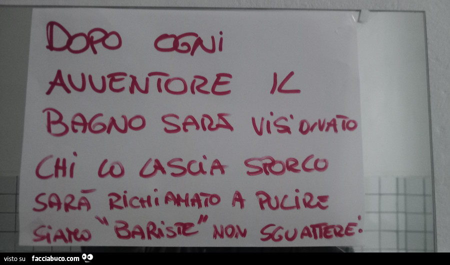Al bar cartello minatorio