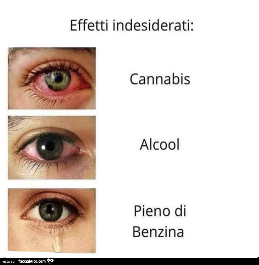 Effetti indesiderati: cannabis alcool pieno di benzina