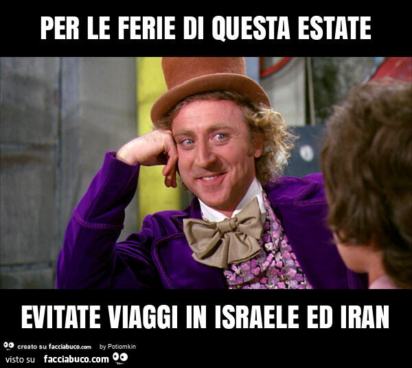 Per le ferie di questa estate evitate viaggi in israele ed iran