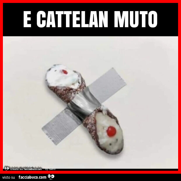 E cattelan muto cannolo opera d'arte