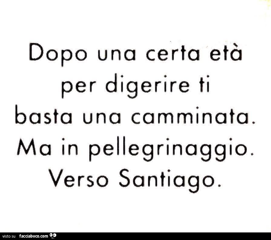 Dopo una certa età per digerire ti basta una camminata ma in pellegrinaggio verso santiago