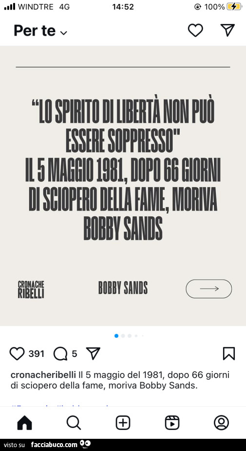 Lo spirito di libertà non può essere soppresso