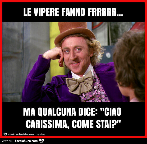 Le vipere fanno frrrrr… ma qualcuna dice: "ciao carissima, come stai? "