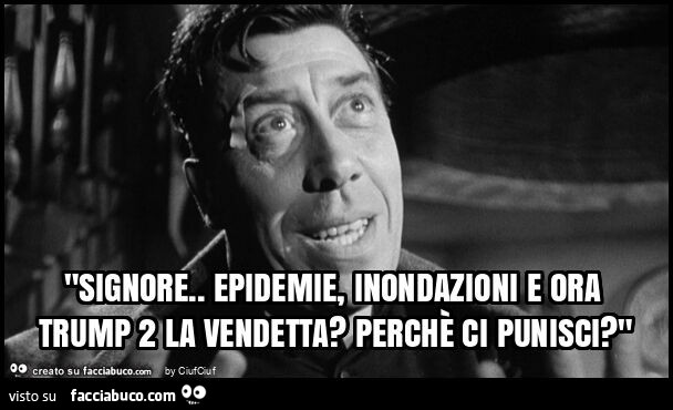 "signore. Epidemie, inondazioni e ora trump 2 la vendetta? Perchè ci punisci? "