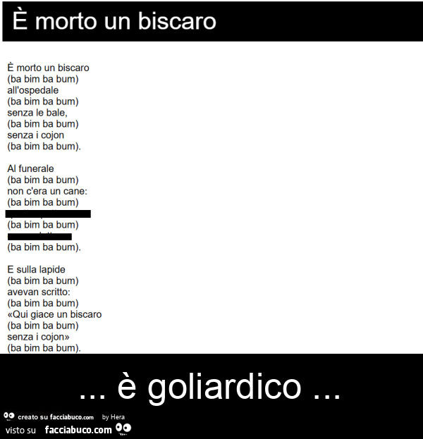 È morto un biscaro
