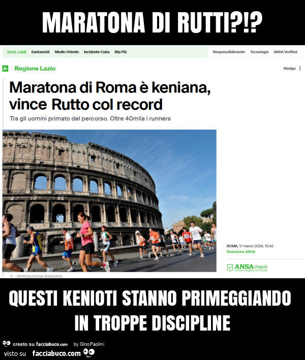 Maratona di rutti?!? Questi kenioti stanno primeggiando in troppe discipline