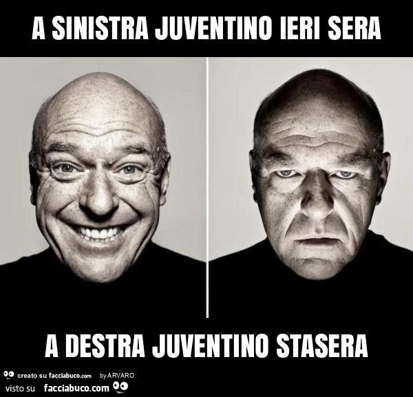 A sinistra juventino ieri sera a destra juventino stasera