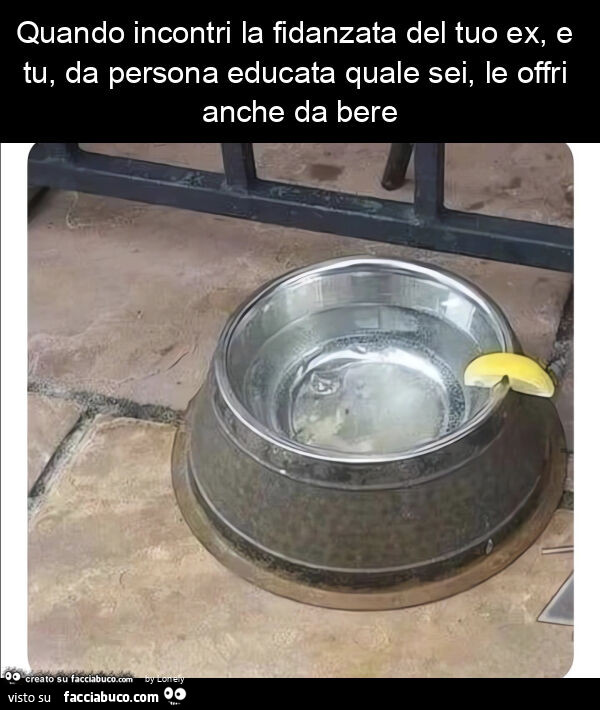 Quando incontri la fidanzata del tuo ex, e tu, da persona educata quale sei, le offri anche da bere